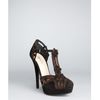 Prada Black and Ebony Suede Platform Tstrap Pumps in Black - Lyst