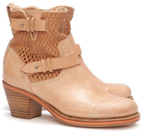 Rag & Bone Mid Moto Perforated Booties Sand in Beige (sand) - Lyst