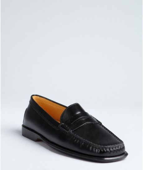 Tod's Black Leather Square Toe Penny Loafers in Black - Lyst