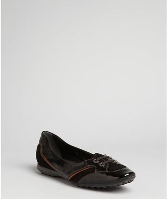  Black Patent Leather Holliday Lace Toe Flats 