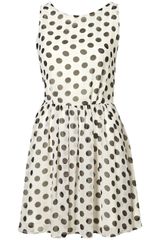 Topshop Cross Back Spot Dress 