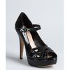 Vince Camuto Black Patent Leather Marken Peep Toe Pumps in Black - Lyst