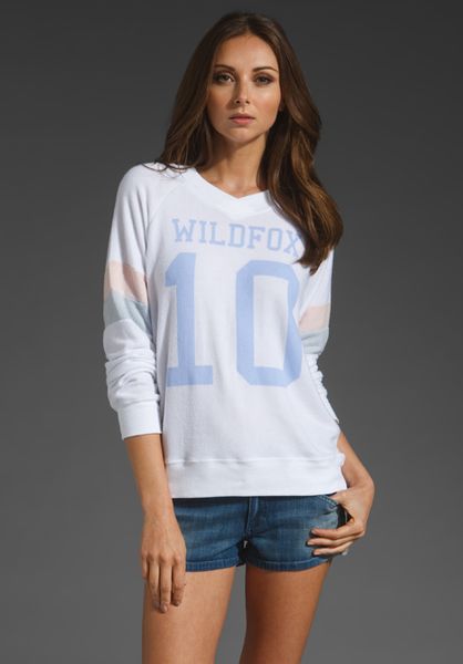 Wildfox Couture Wildfox 10 Gidget Beach Jumper in White (clean white) - Lyst