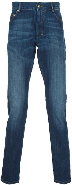 Yves Saint Laurent Slim Fit Jeans in Blue for Men - Lyst