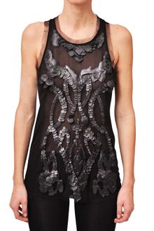 Amen Jersey Leather Petals Top - Lyst