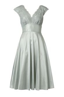 Ariella Lace Taffeta Full Skirted Dress - Lyst