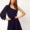 Asos Collection Asos One Shoulder Dress with Sequin Cuff in Blue (navy) - Lyst