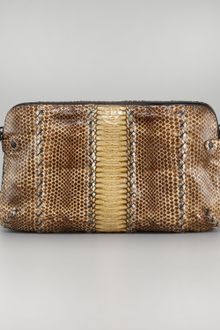 Bottega Veneta Snakeskin Clutch - Lyst
