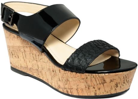 Calvin Klein Lorianne Flatform Sandals in Black - Lyst