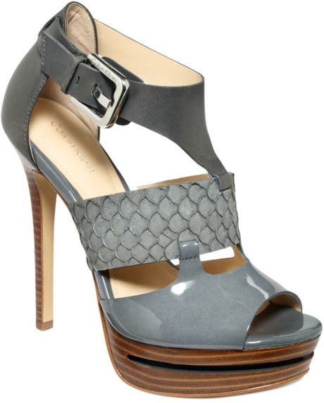 Calvin Klein Roxana High Heel Sandals in Gray (grey fish) | Lyst