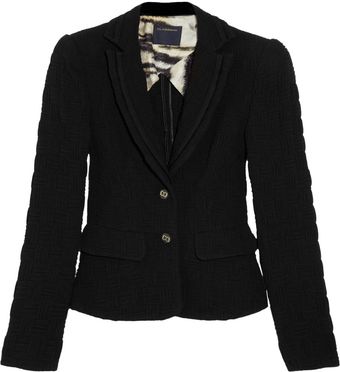  Basketweave Knitted Blazer 