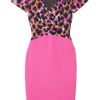 Class Roberto Cavalli Leopardprint Stretchjersey and Ponte Dress in Purple (fuchsia) - Lyst