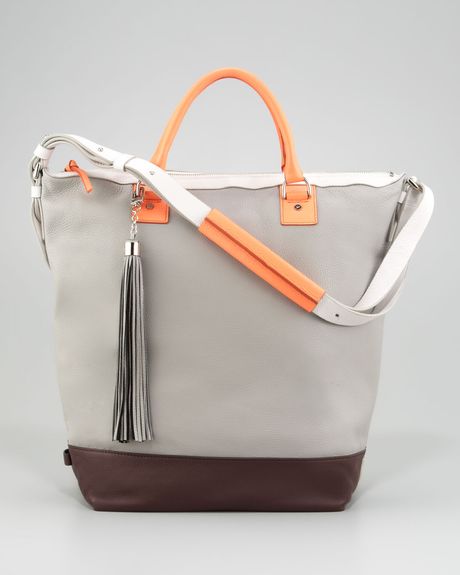 Diane Von Furstenberg Drew Colorblock Bucket Tote in Brown (cocont gryst rdwd) - Lyst