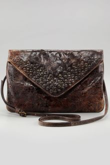 Frye Brooke Stud Envelope Clutch Chocolate - Lyst