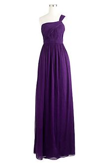 J.Crew Lucienne Long Oneshoulder Dress in Silk Chiffon - Lyst