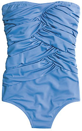 J.Crew Asymmetrical Ruched Bandeau Tank - Lyst