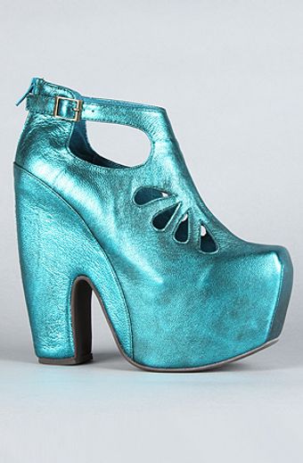 Jeffrey Campbell The Cuffed Shoe in Teal Metallic - Lyst