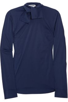 Jil Sander Bow Stretch Cottonblend Shirt - Lyst