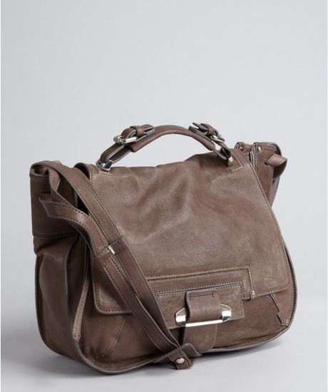 Kooba Grey Leather Staci Small Shoulder Bag in Brown (grey) | Lyst