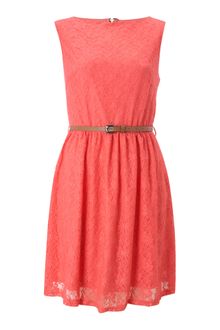 Madam Rage Madam Rage Belted Sleeveless Dress - Lyst