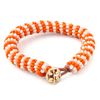 Tory Burch Dual Color Logo Beaded Bracelet in Gold - Lyst