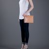 Victoria Beckham Leather Clutch in Beige (nude) - Lyst