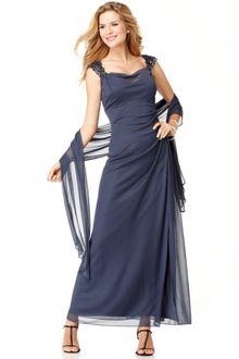 Alex Evenings Sleeveless Beaded Evening Gown - Lyst