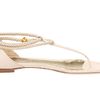 Alexander Mcqueen Tstrap Braided Twin Skull Flat in Beige (n) - Lyst