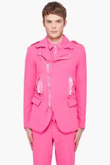 Comme Des Garçons Pink Ester Twill Treated Jacket