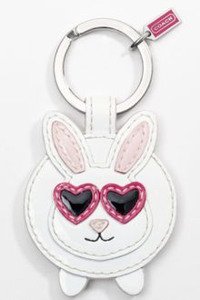 Eci Coach Leather Bunny Key Ring - Lyst