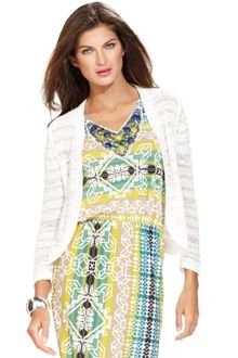 Ellen Tracy Long Sleeve Open Front Cardigan - Lyst