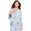 Ellen Tracy Three Quarter Sleeve Printed Open Front Cardigan in Blue - Lyst