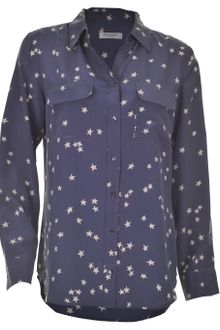 Equipment Star Print Washed Silk Crepe De Chine Shirt - Lyst