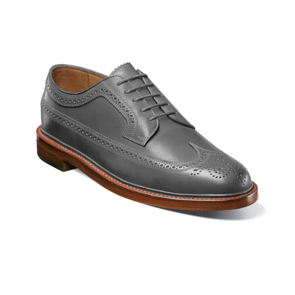 gray wingtip shoes