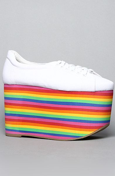 Jeffrey Campbell The Sporty Shoe in White Fabric and Rainbow in Multicolor (white) - Lyst