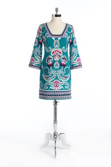 Laundry By Shelli Segal Laundry By Shelli Segal Paisley Border Dress - Lyst