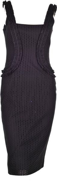 Mcq By Alexander Mcqueen Black Broderie Anglaise Dress in Black - Lyst