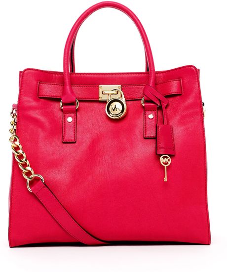 hot pink michael kors hamilton tote