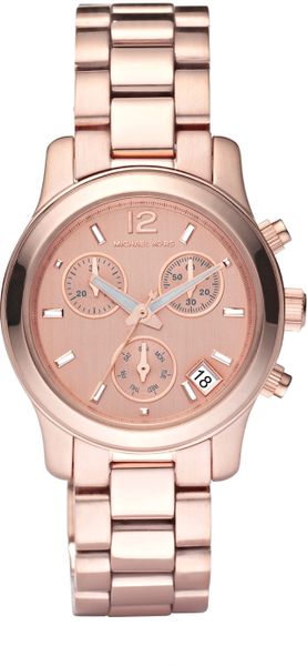 Michael Kors Round Watch Rose Gold in Gold (rose gold) - Lyst