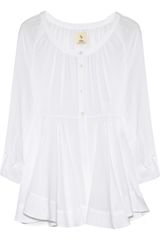 MiH Jeans Texturedcotton Smockstyle Shirt