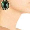 Miu Miu Crystal Clip Earrings in Green (gold) - Lyst