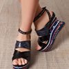 Opening Ceremony Jungle Wedge Sandals in Multicolor (black) - Lyst