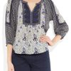 Rebecca Taylor Printed Silk Blouse in Blue (multicolored) - Lyst