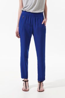 Zara Trousers with Elasticated Waist - Lyst