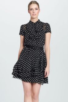 Cynthia Steffe Gabby Asymmetrical Hem Polka Dot Silk Chiffon Dress - Lyst