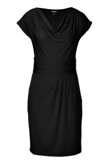 DKNY Black Draped Ss Jersey Dress - Lyst