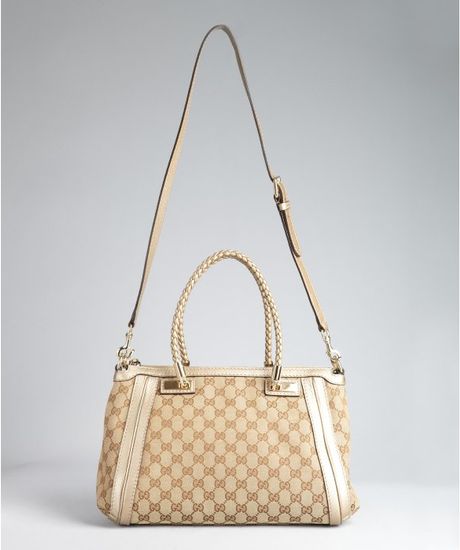 Gucci Beige Gg Canvas Bella Top Handle Small Bag in Beige (bronze) Gucci Beige Gg Canvas Bella Top Handle Small Bag in Beige (bronze)