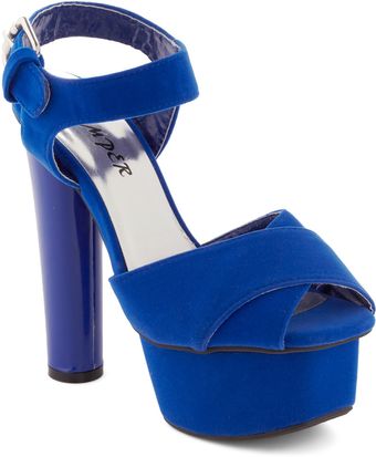 ModCloth Just Got Heel in Cobalt - Lyst
