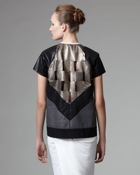 Rick Owens Patchwork Leather Jacket in Gold (blk dust milk) - Lyst
