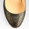 Christian Louboutin Glittercoated Leather Platform Pumps in Gold - Lyst